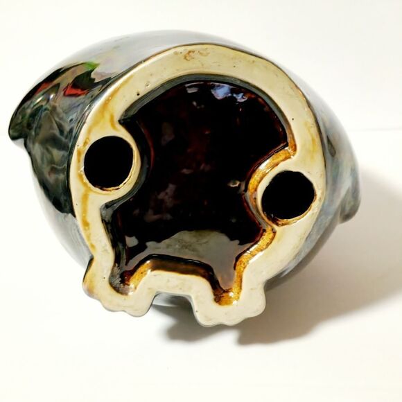 Ceramic irradescent owl decor - Picture 5 of 7